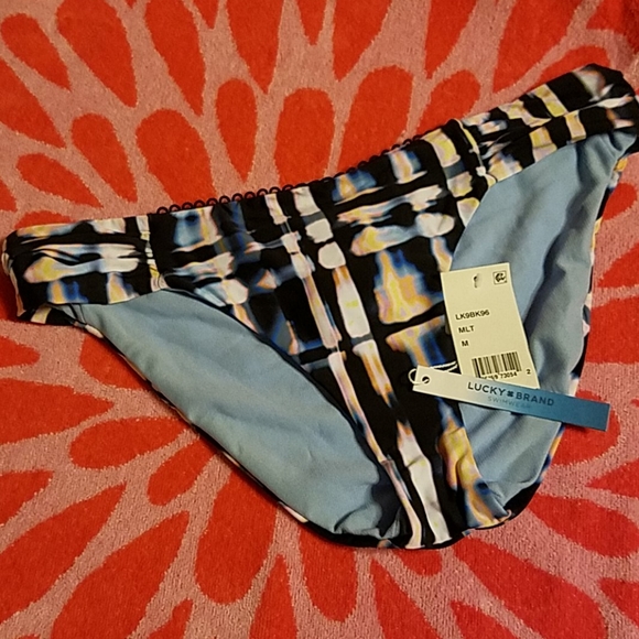 Lucky Brand Tie-Dye Side Shirred Bikini Bottoms - Picture 3 of 5